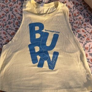 Yellow Tank Top with Blue Graphic